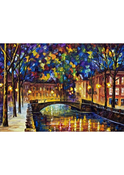 Leonid Afremov Night River 1000 Parça Ahşap Puzzle Yapboz