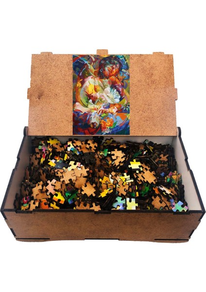Kadın 1000 Parça Ahşap Puzzle Yapboz