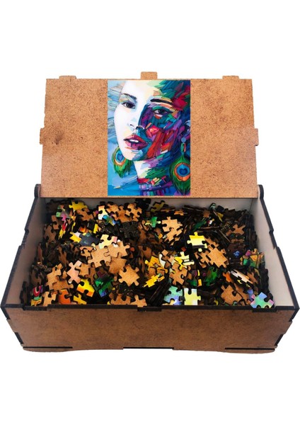 Kadın 2 1000 Parça Ahşap Puzzle Yapboz