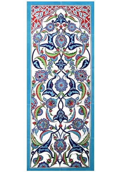 - 40*100 Cm. El Dekoru Iznik Çini Pano