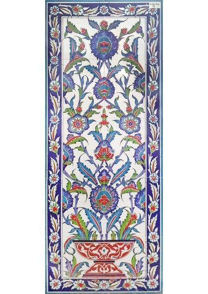 - 40*100 Cm. El Dekoru Iznik Çini Pano