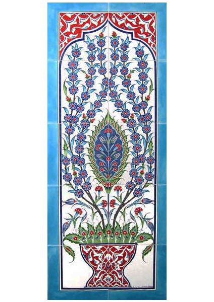 - 40*100 Cm. El Dekoru Iznik Çini Pano