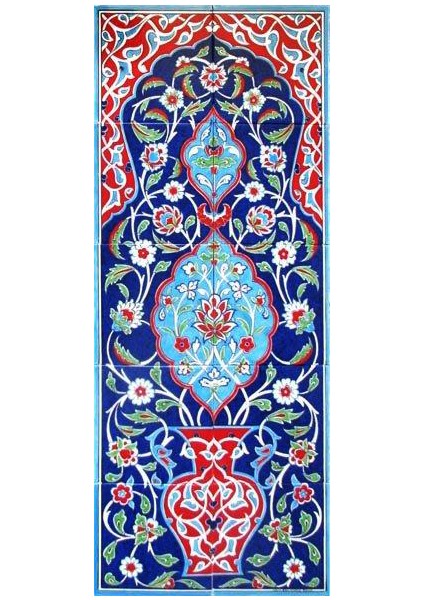 - 40*100 Cm. El Dekoru Iznik Çini Pano