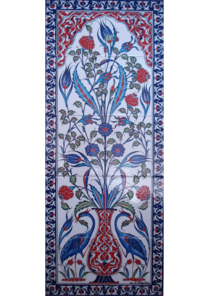 - 40*100 Cm. El Dekoru Iznik Çini Pano