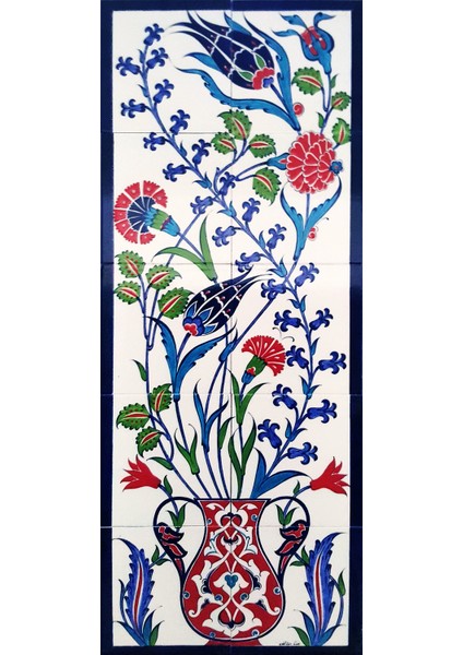 - 40*100 Cm. El Dekoru Iznik Çini Pano