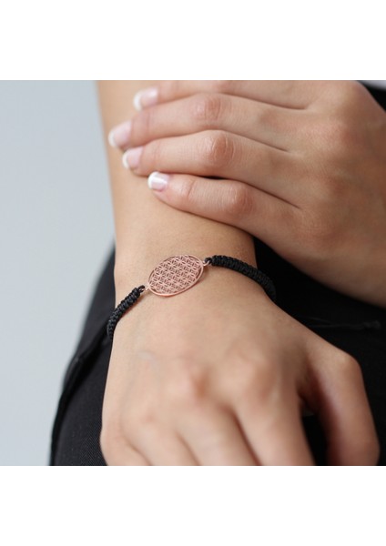 Gümüş Yaşam Çiçeği Makrome Bileklik fiyatları