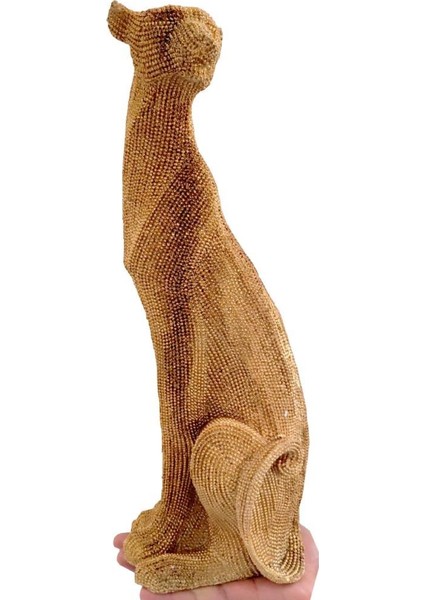 Modern Dekoratif Leopar Biblo Masaüstü Süsü Altın Renk