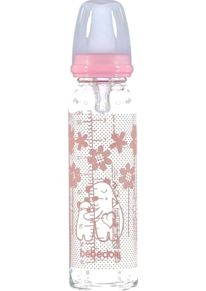 41302 Isıya Dayanıklı Cam Biberon 240 ml - Pembe