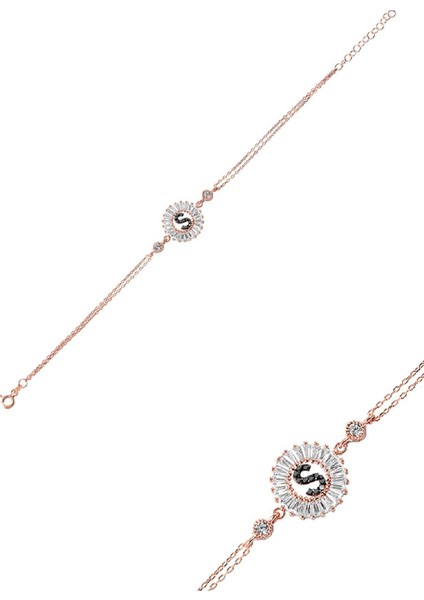 Öze Dönüş Baget Taşlı Rose Ş Harfi Bileklik indirimleri