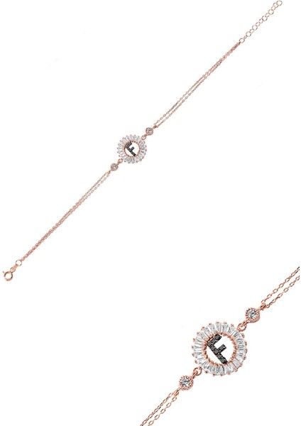 Öze Dönüş Baget Taşlı Rose F Harfi Bileklik indirimleri