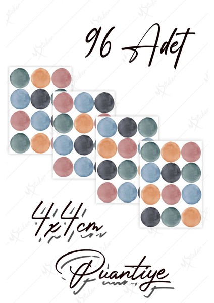 Suluboya Desenli Koyu Renkli Puantiye Çocuk Odası Duvar Sticker modelleri