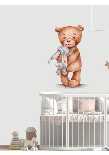 Sevimli Ayıcık ve Tavşan Çocuk Bebek Odası Duvar Sticker