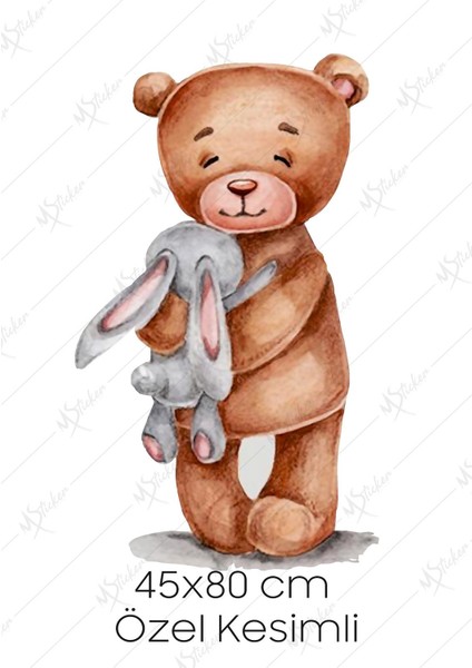 Sevimli Ayıcık ve Tavşan Çocuk Bebek Odası Duvar Sticker fiyatları