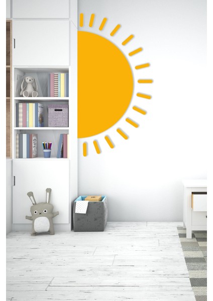 Sarı Güneş Çocuk Bebek Odası Duvar Sticker (58X100 Cm) fiyatları