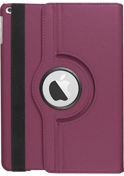 Ipad Pro 12.9 2020 Uyumlu 360 Derece Dönerli Deri Görünüm Mor Tablet Kılıfı