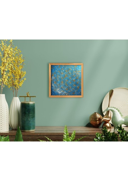 Gift Yaşam Çiçeği El Yapımı Ahşap Çerçeveli Tablo-2