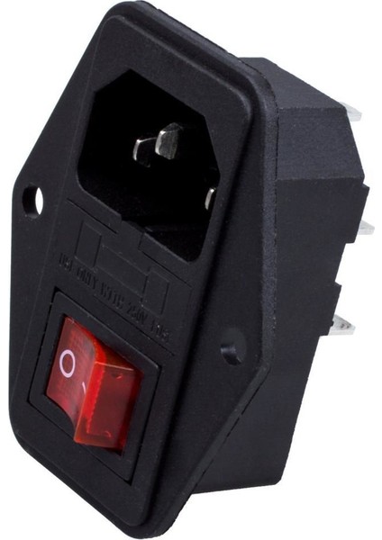 Kulaklı Erkek Power Soketi - Işıklı Anahtarlı