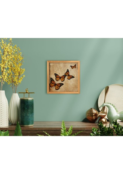 Gift Kelebek El Yapımı Ahşap Çerçeveli Tablo-2