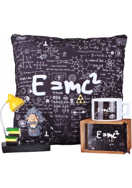 Einstein Temalı Lamba Einstein Kutulu Kupa Einstein Büyük Yastık