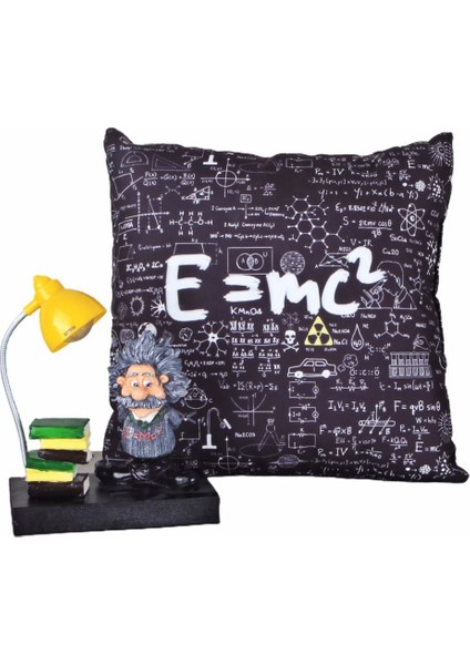 Einstein 2'li Set Einstein Işıklı Biblo Einstein Puf Yastık