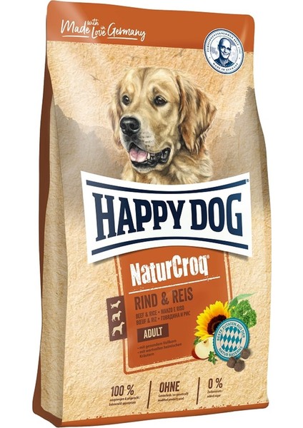 Happy Dog Naturcroq Biftekli ve Pirinçli Yetişkin Köpek Maması 15 kg