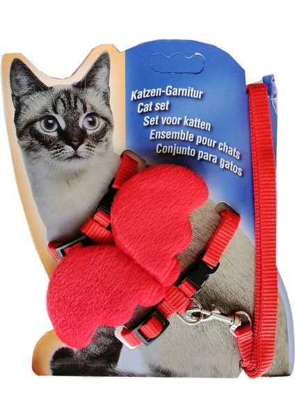 Atlantik Kanatlı Melek Kedi Göğüs Bel Tasması 20*32 cm Kırmızı