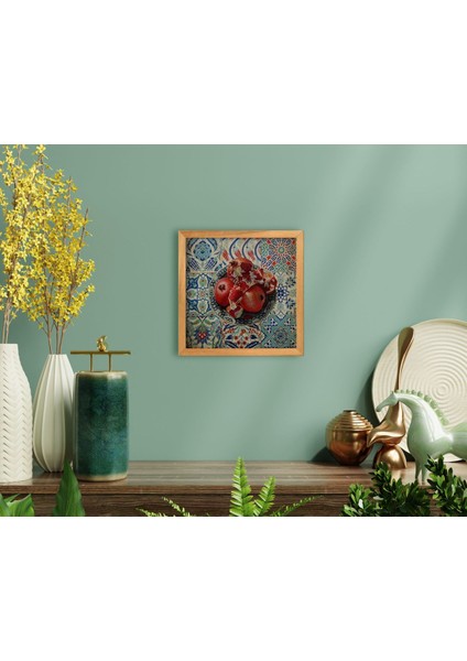Home Nar Tabağı El Yapımı Ahşap Çerçeveli Tablo-1