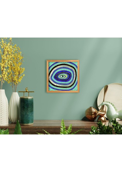 Home Nazar Göz El Yapımı Ahşap Çerçeveli Tablo-1