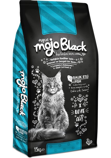 My Cat Mojo Black Balıklı Kedi Maması 15 kg