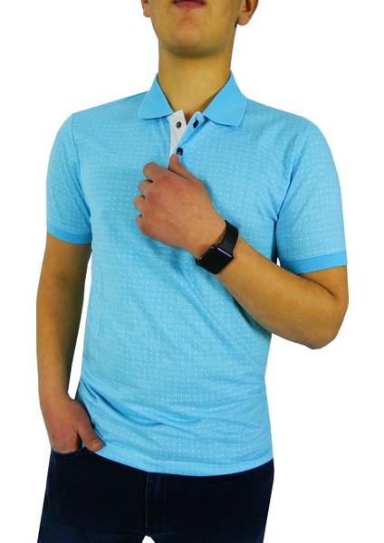 Erkek Polo Yaka Jakarlı T-Shirt 19072 BGL-ST01042