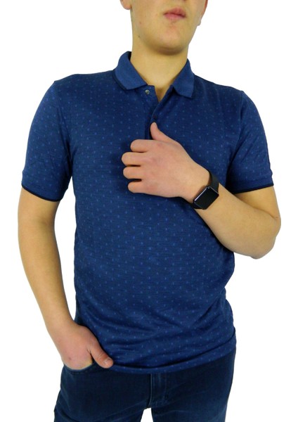 Erkek Polo Yaka Jakarlı T-Shirt 19075 BGL-ST01045