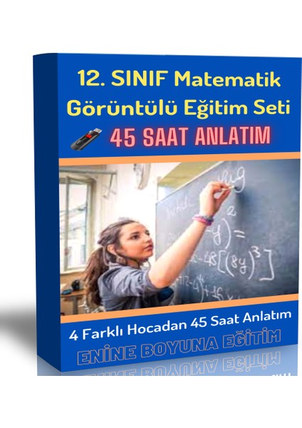 Enine Boyuna Eğitim 12. Sınıf Matematik Görüntülü Eğitim Seti (45 Saat Anlatım)