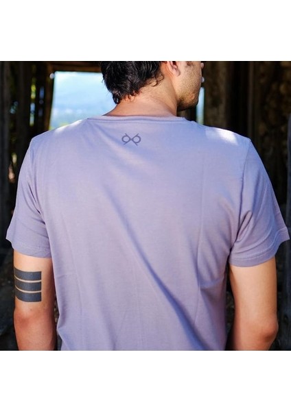 Erkek Gri Kirli Yaka Özel Tasarım Baskılı T-Shirt Turuncukurukafa fırsatları