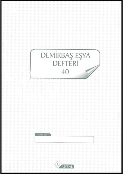 Demirbaş Eşya Defteri 40 Yp