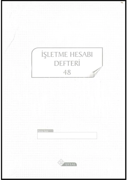 Işletme Hesabı Defteri 48 Yp