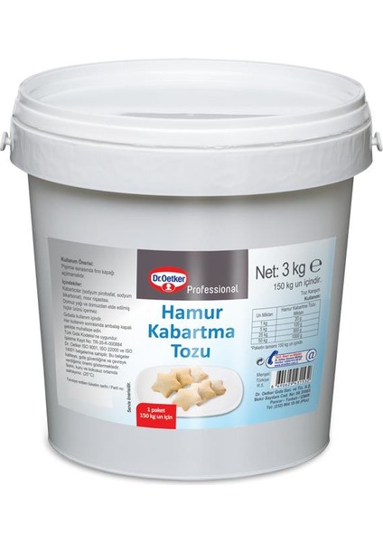 Dr. Oetker Professional Hamur Kabartma Tozu 3000 gr