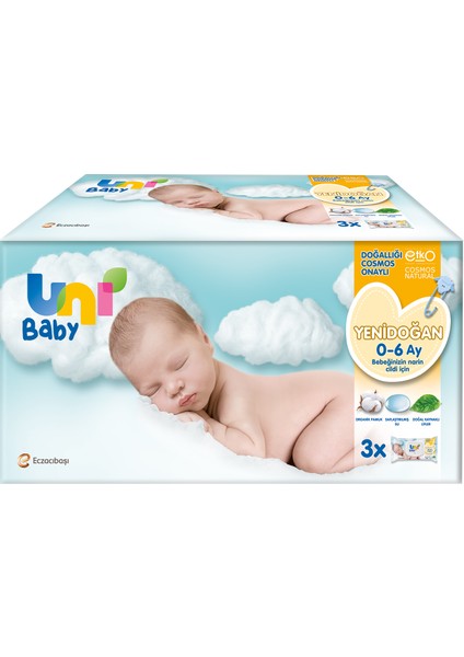 Uni Baby Yenidoğan Islak Mendil 3X40