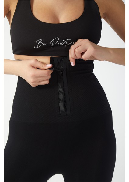 Fashiontayt Beli Agraflı 2 Beden Inceltici Sıkılaştırıcı Korse Tayt Siyah fiyatları