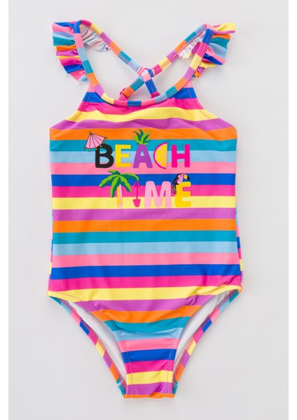 Çok Renkli Kız Çocuk Color Summer Mayo