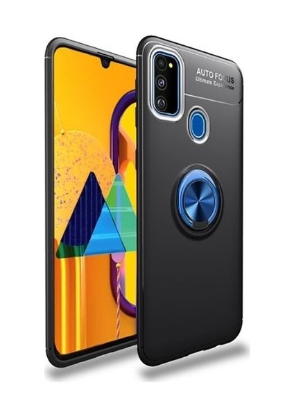 Samsung Galaxy M21 Kılıf Yüzüklü Standlı Autofocus Shockproof Ravel Silikon