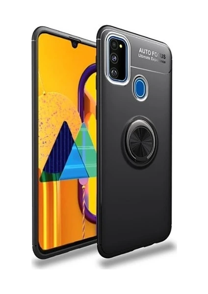 Samsung Galaxy M21 Kılıf Yüzüklü Standlı Autofocus Shockproof Ravel Silikon