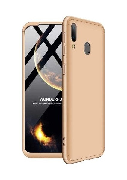 Samsung Galaxy A10S Kılıf 360 Derece Tam Koruma Sert Mika Orijinal AYS GKK Darbe Emici Kapak