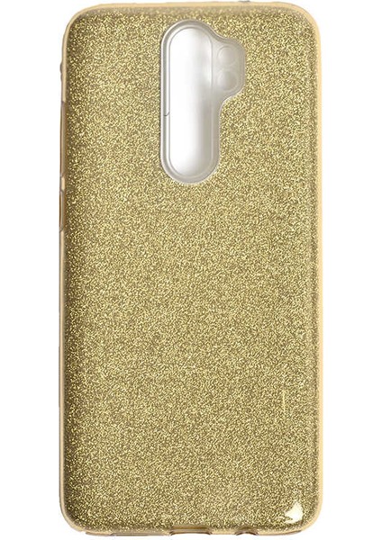 noktaks - Xiaomi Redmi Note 8 Pro - Kılıf Simli Koruyucu Shining Silikon - Gold - T10924