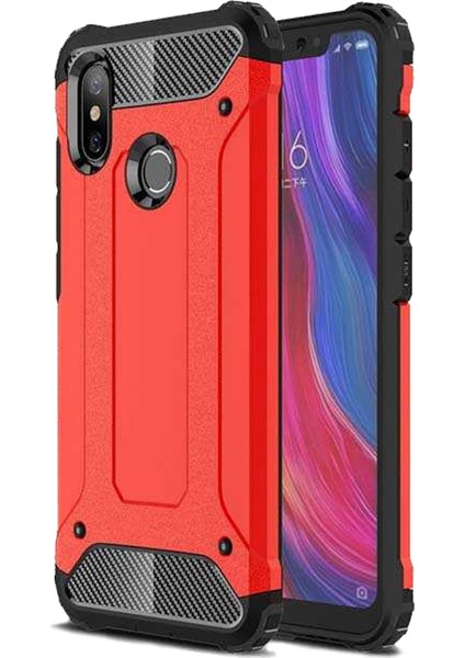 Xiaomi Mi 6x Kılı Military Armor Köşe Korumalı Çift Katmanlı Darbe Emici Crash Silikon Kapak