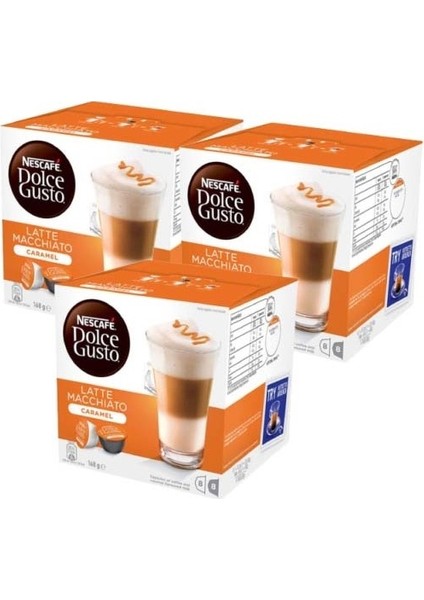 Dolce Gusto Coffee Caramel Latte Macchiato 16 Kapsül x 3 Paket