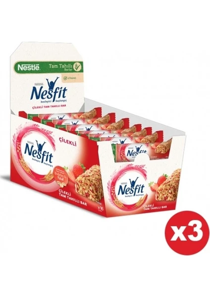 Nesfit Çilekli Bar 23,5 gr 16 Lı x 3 Kutu (48 Adet)