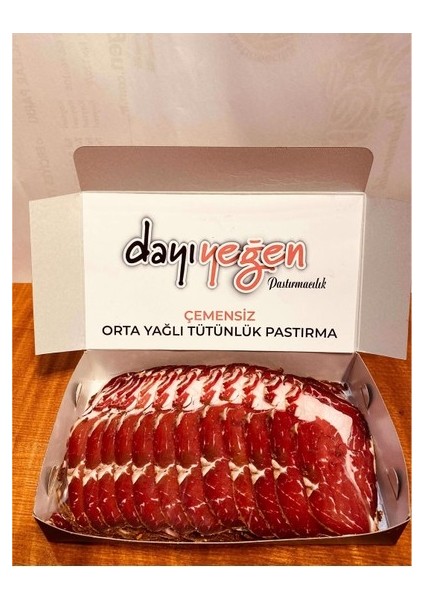 Çemensiz Orta Yağlı Tütünlük Pastırma 250 Gr- Doğal