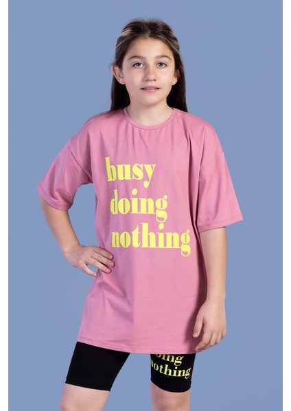 Kız Çocuk Neon Baskılı Taytlı Takım