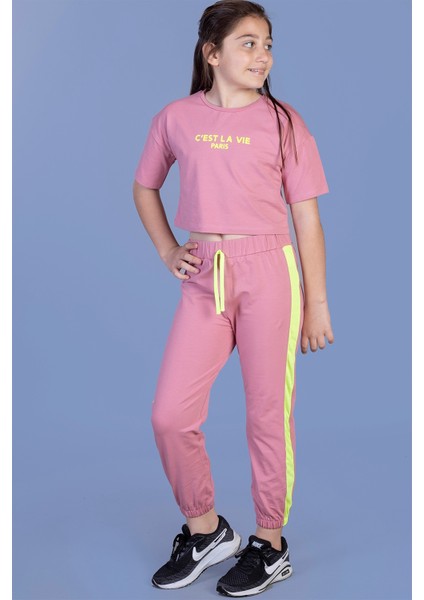 Kız Çocuk Crop Model Eşofman Takımı