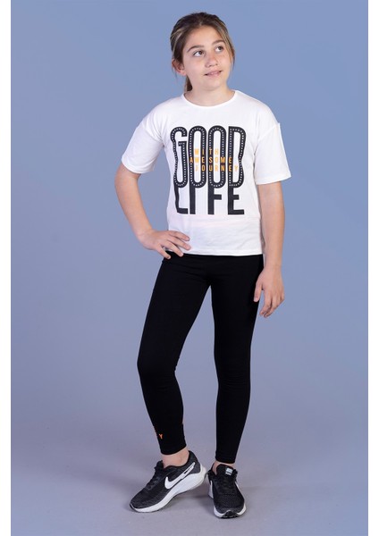 Kız Çocuk Baskılı Taş Işlemeli Taytlı Takım fırsatları